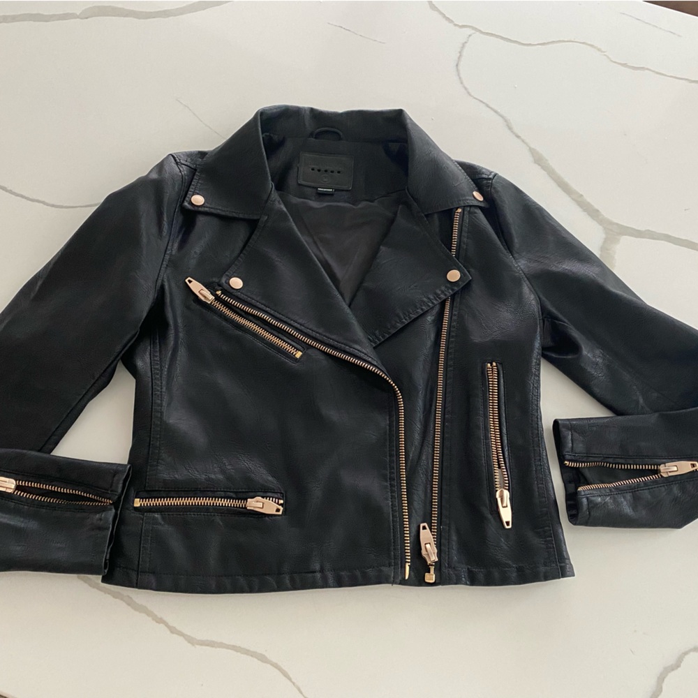 Blank NYC moto with gold hardware